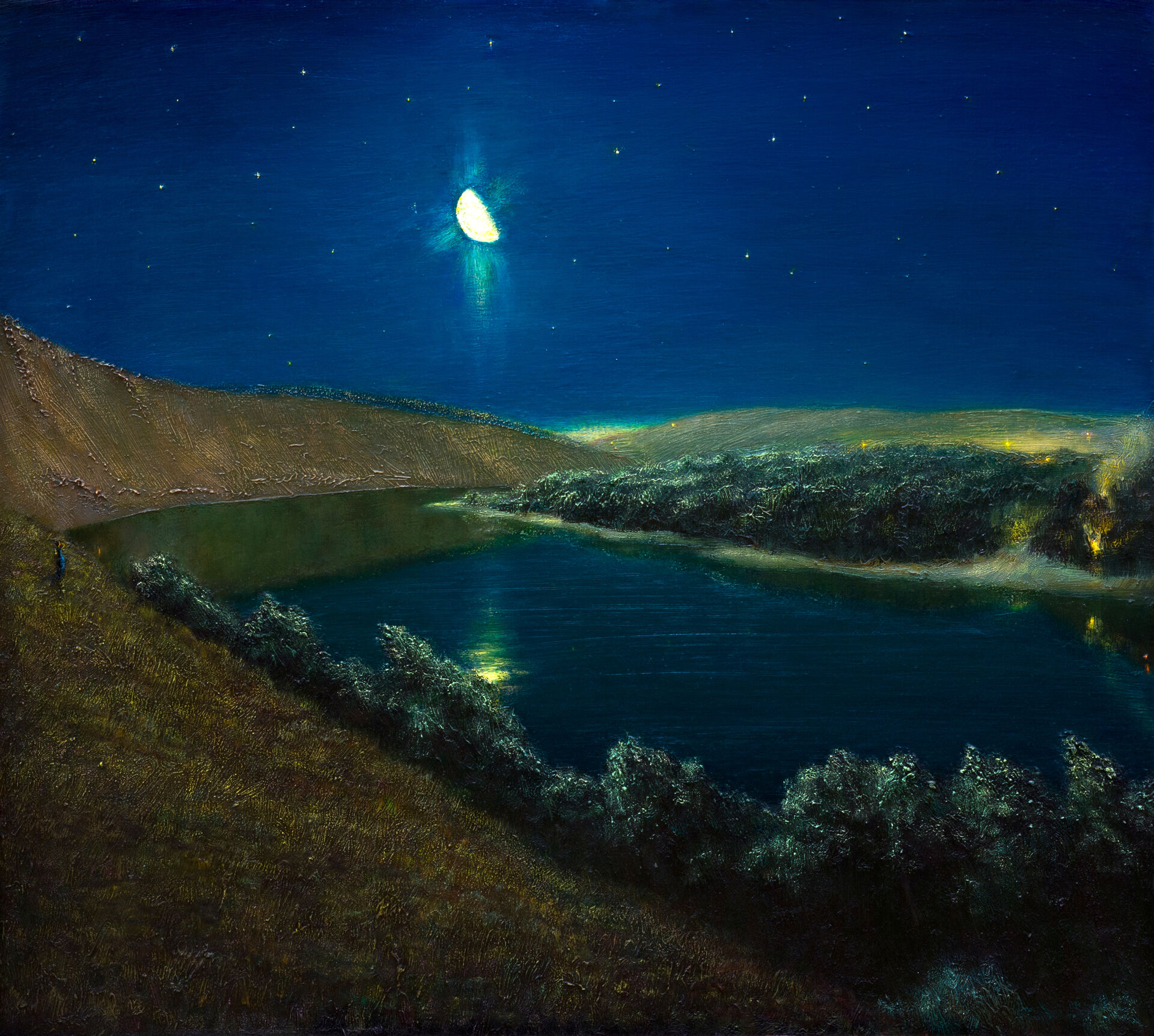 «Лебяжий яр с луной» (х., м.), 87 х 97, 1987 г.