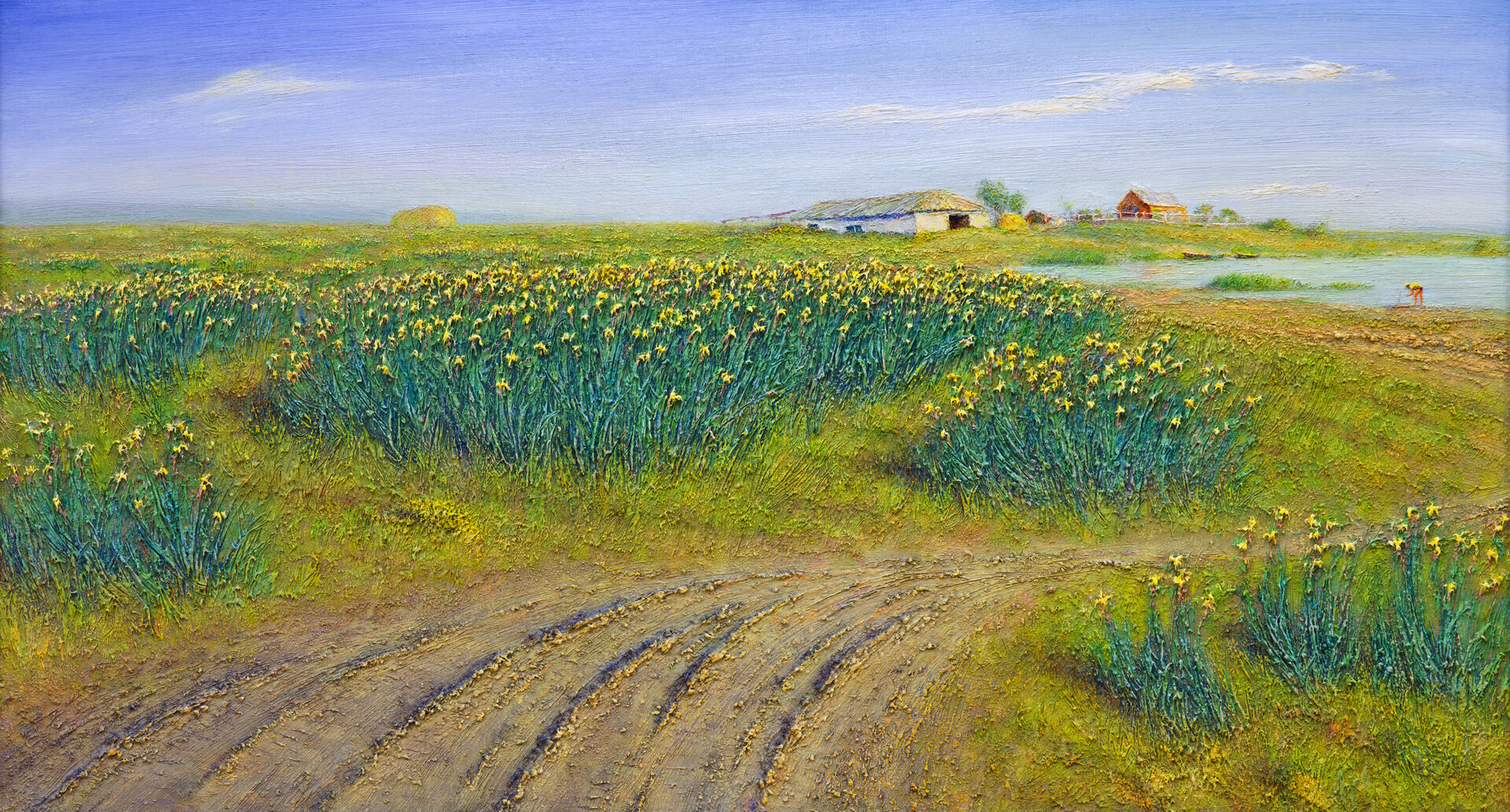 «Желтые ирисы» (х., м.), 49 х 87, 2014 г.