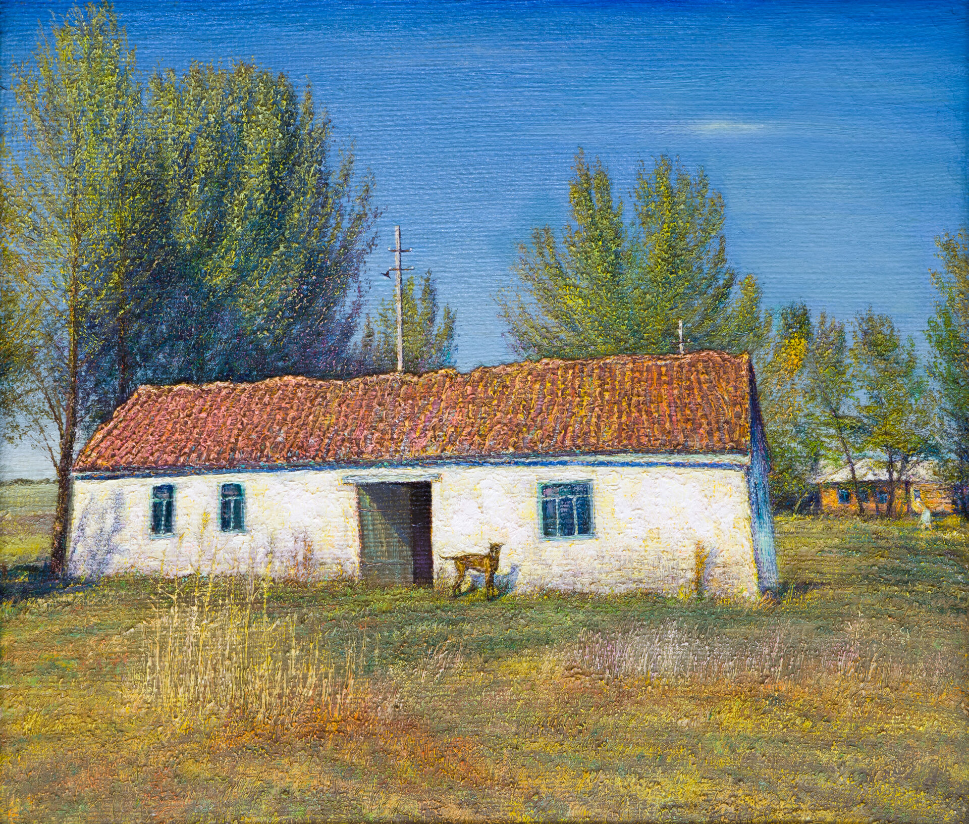 «Домик с черепичной крышей» (х., м.), 61 х 71, 2003 г. 