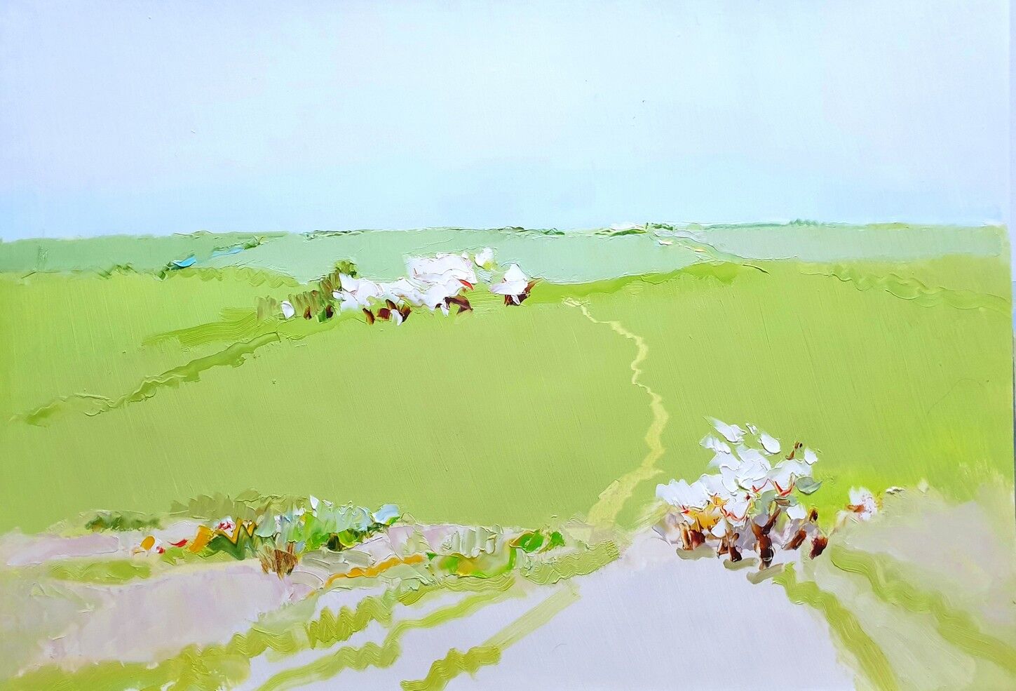 «Весенний пейзаж», холст, масло, 62 × 82 см 2021 г.