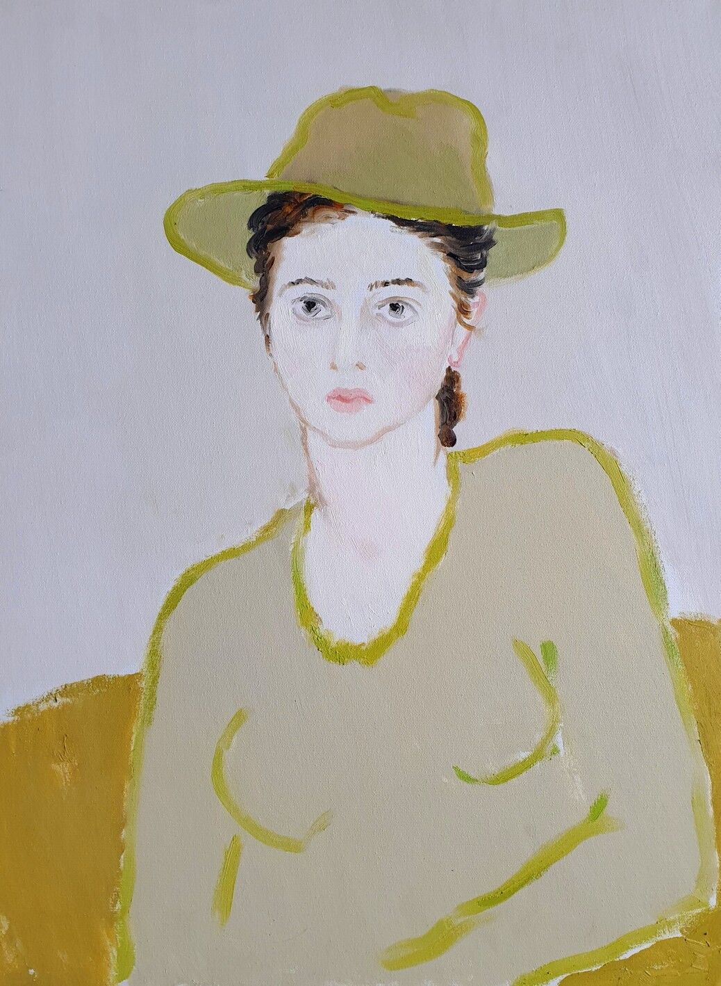 «Девушка в шляпе», холст, масло, 68 × 87 см 2022 г.