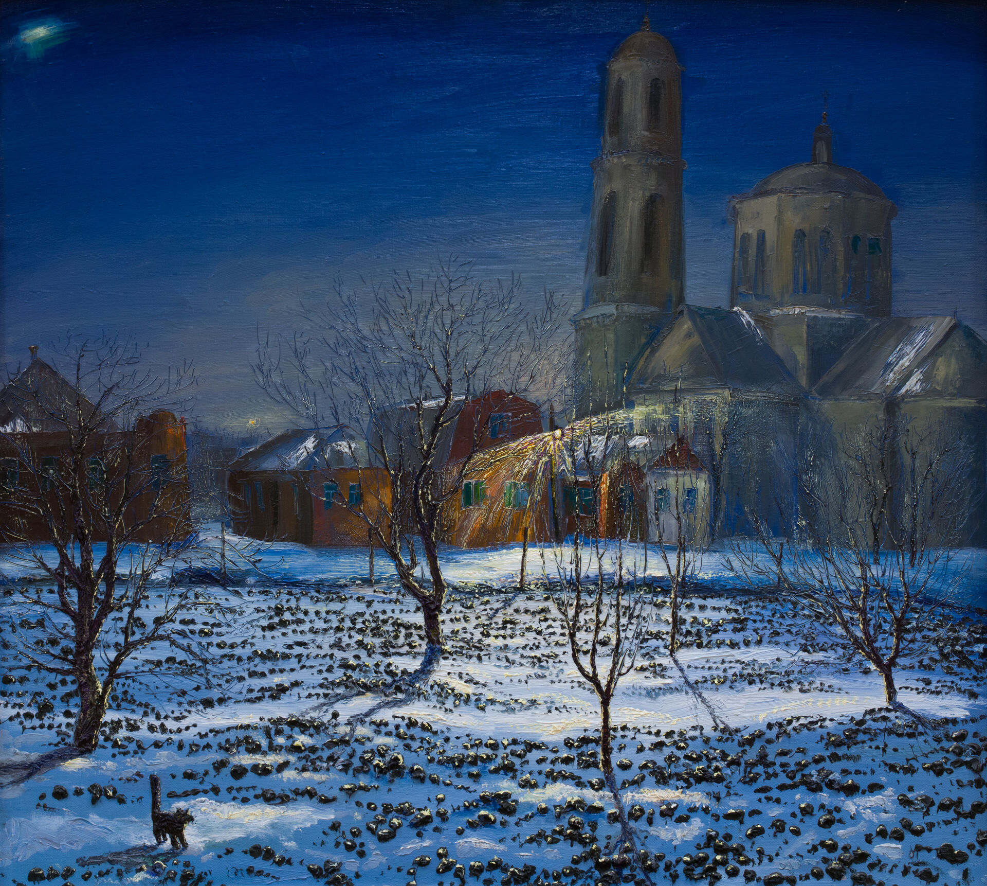 «Дворик ночью» (х., м.), 63 х 73, 1984 г.