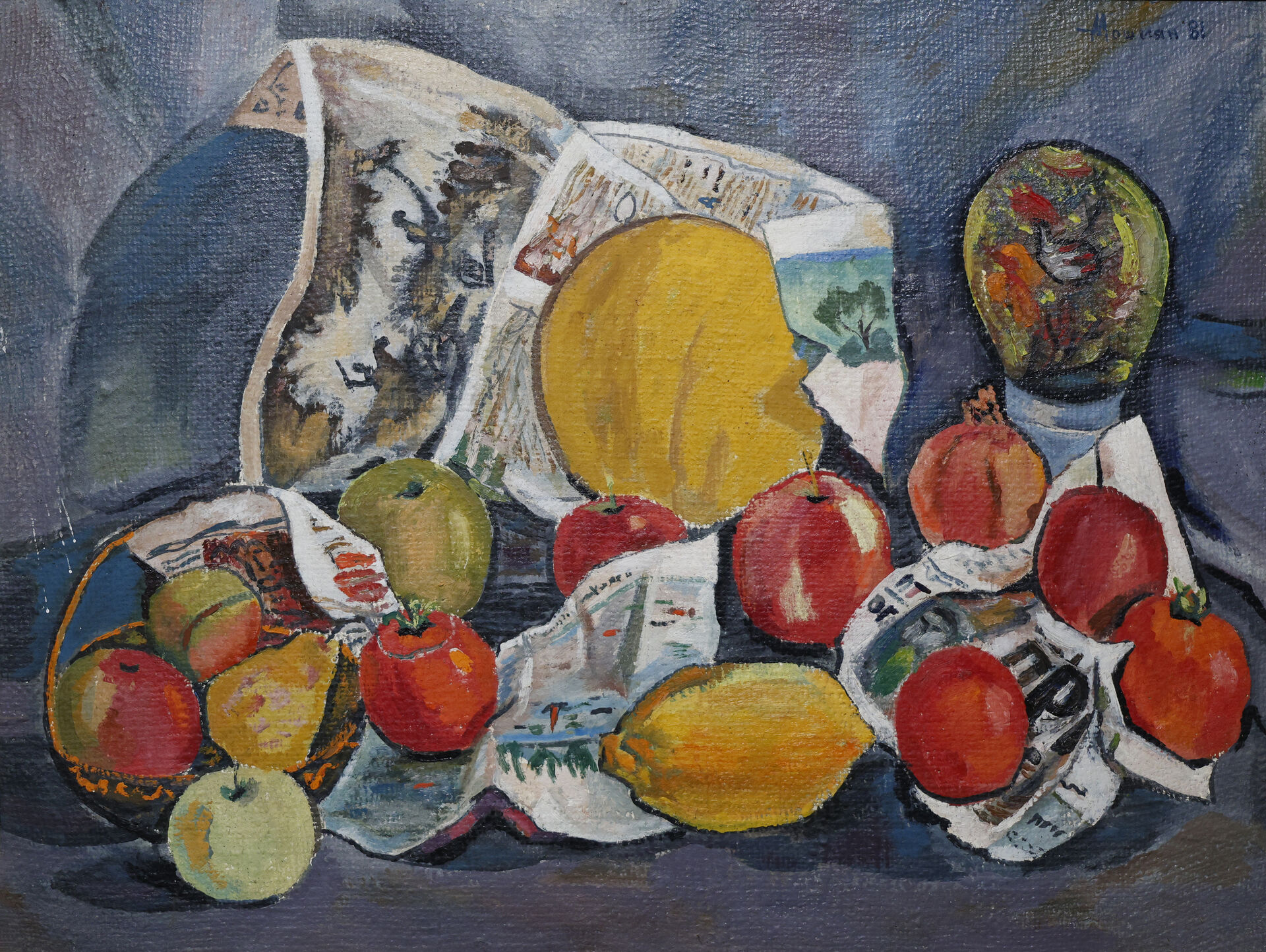 1981 «Натюрморт с дыней» холст, масло 83 × 63 см