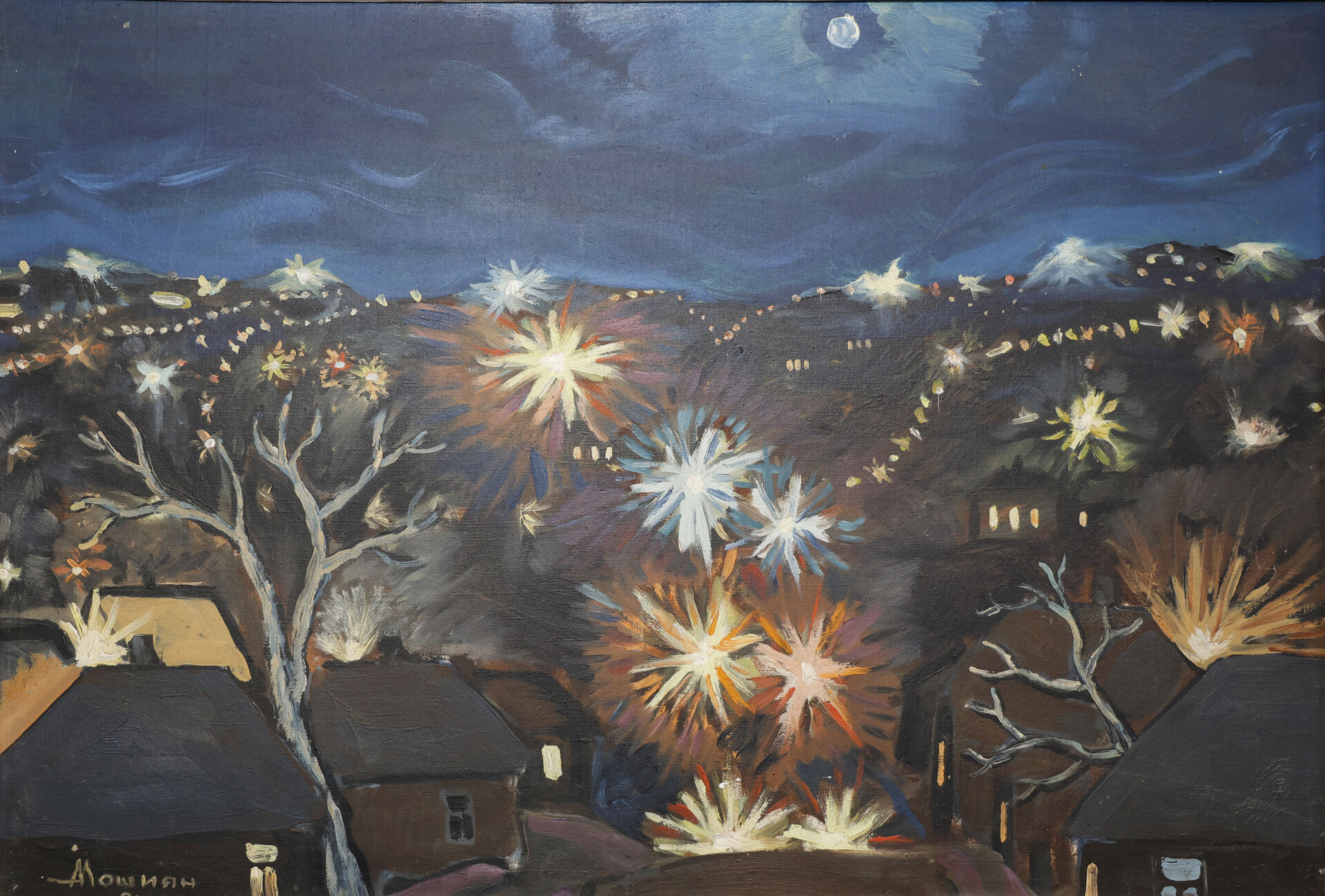1981 «Ночные огни» холст, масло 69,5 × 49,5 см