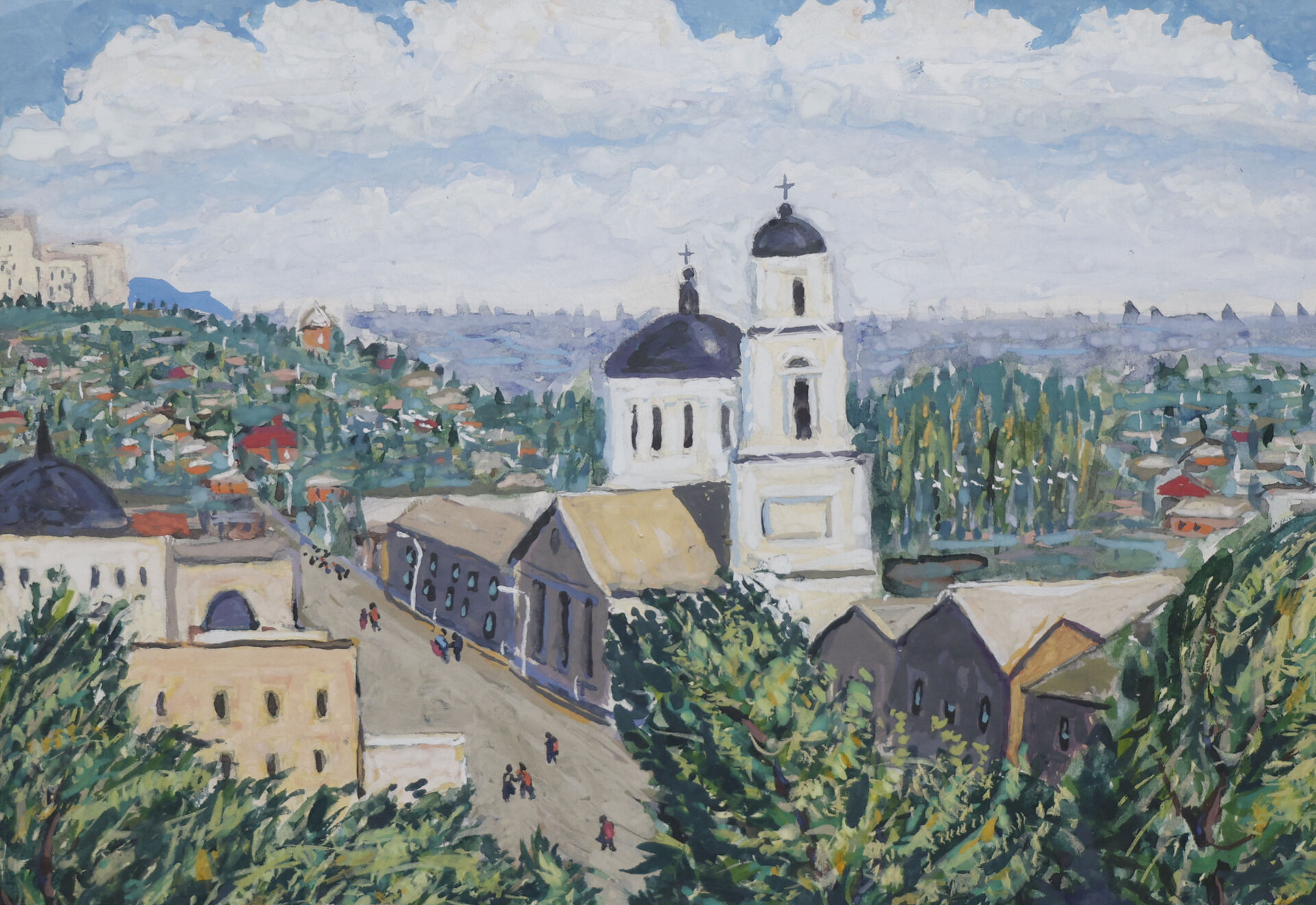 2006 «Мясниковский район. Чалтырь» бумага, гуашь 27 × 19 см