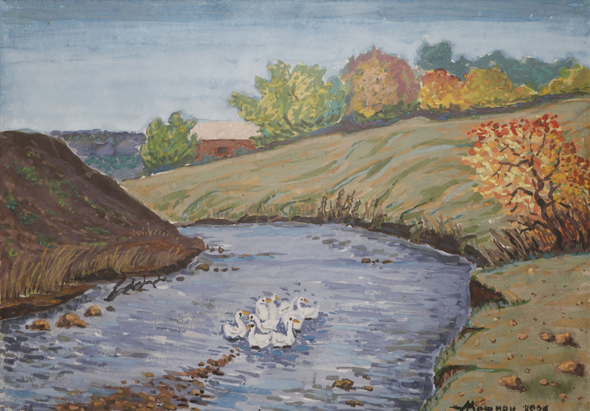 2006 «У речки» бумага, гуашь 30 × 21 см
