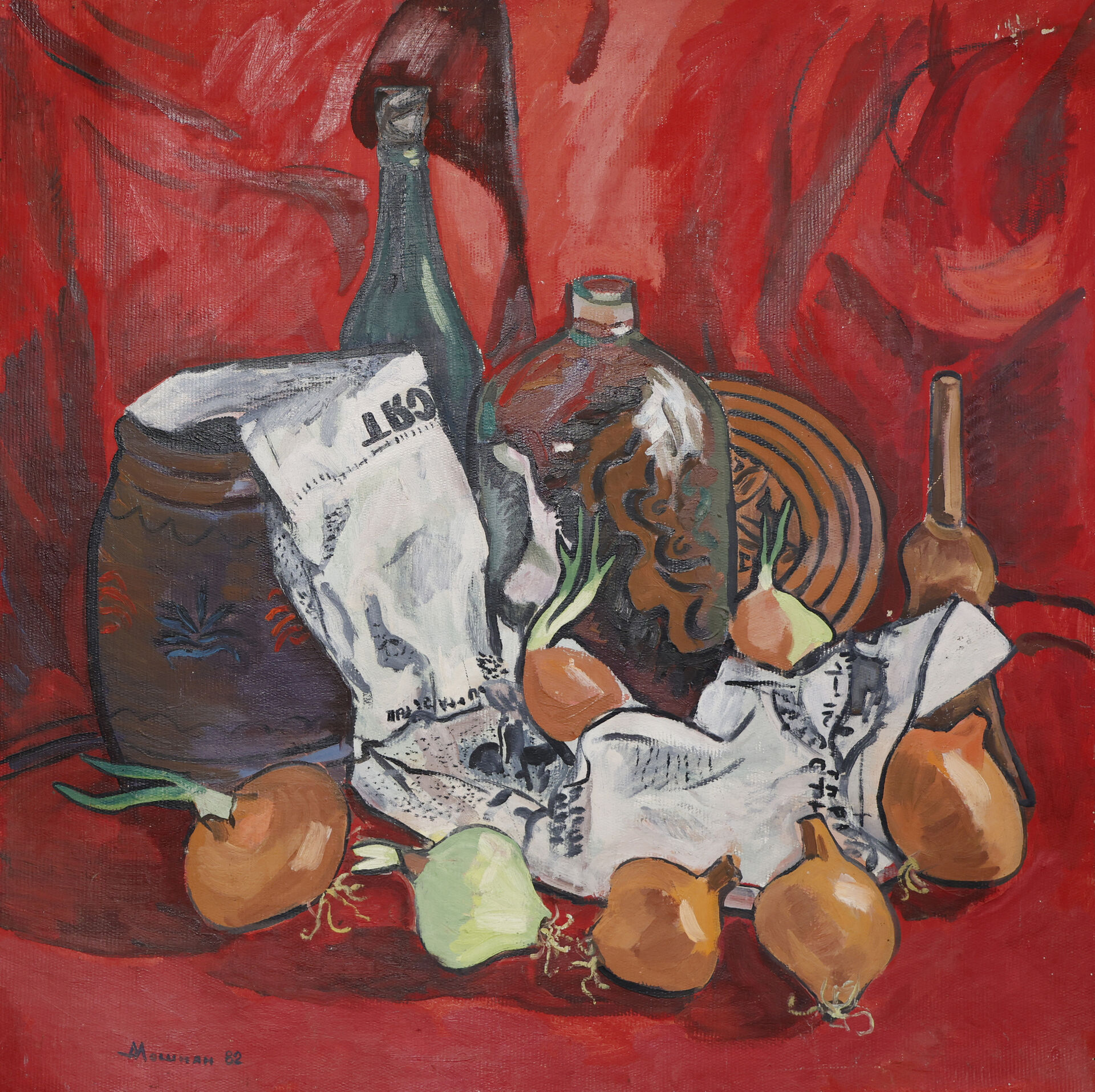 1982 «Натюрморт» картон, масло 78 × 78,5 см