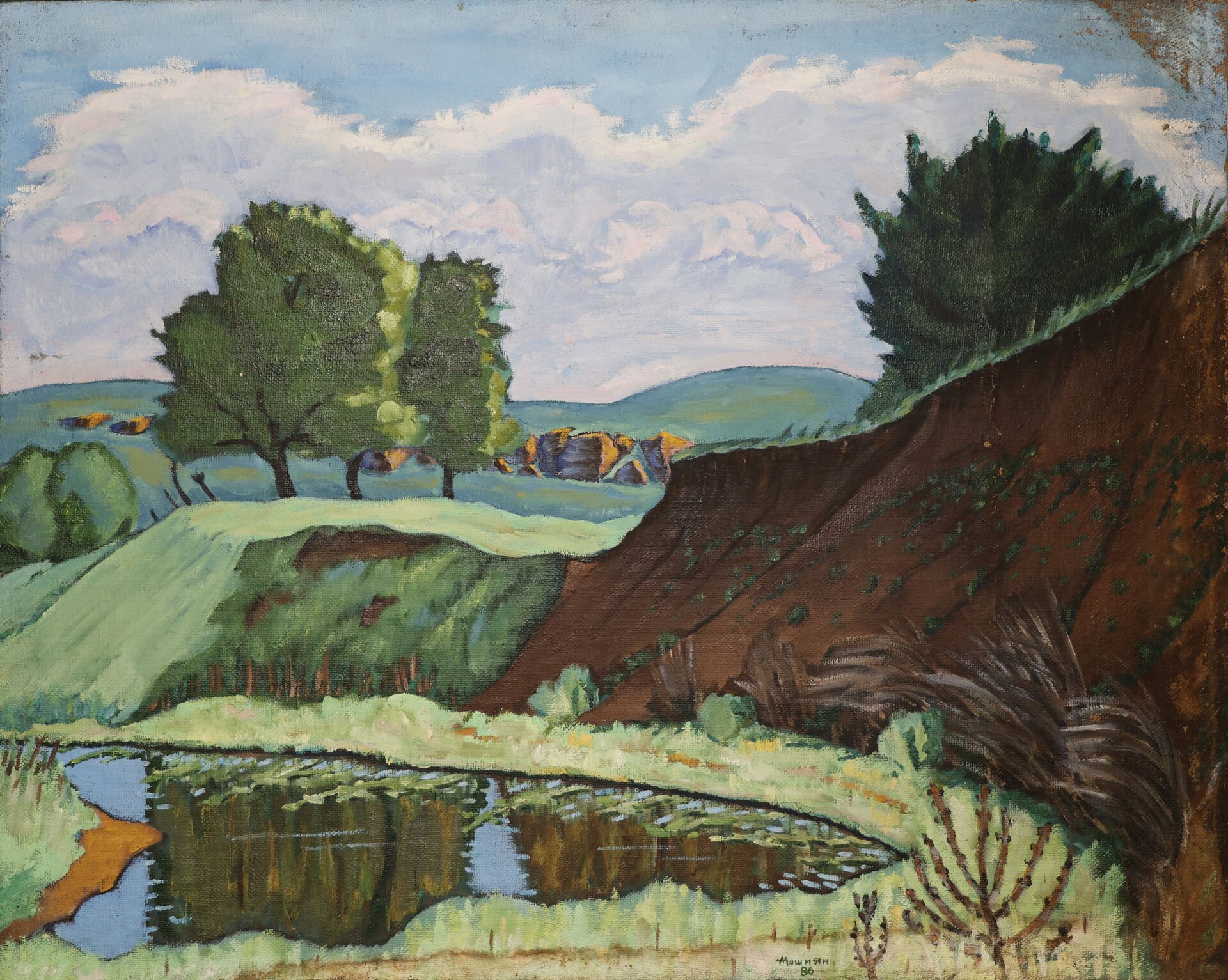 1986 «Пейзаж» холст, масло 113,5 × 90 см