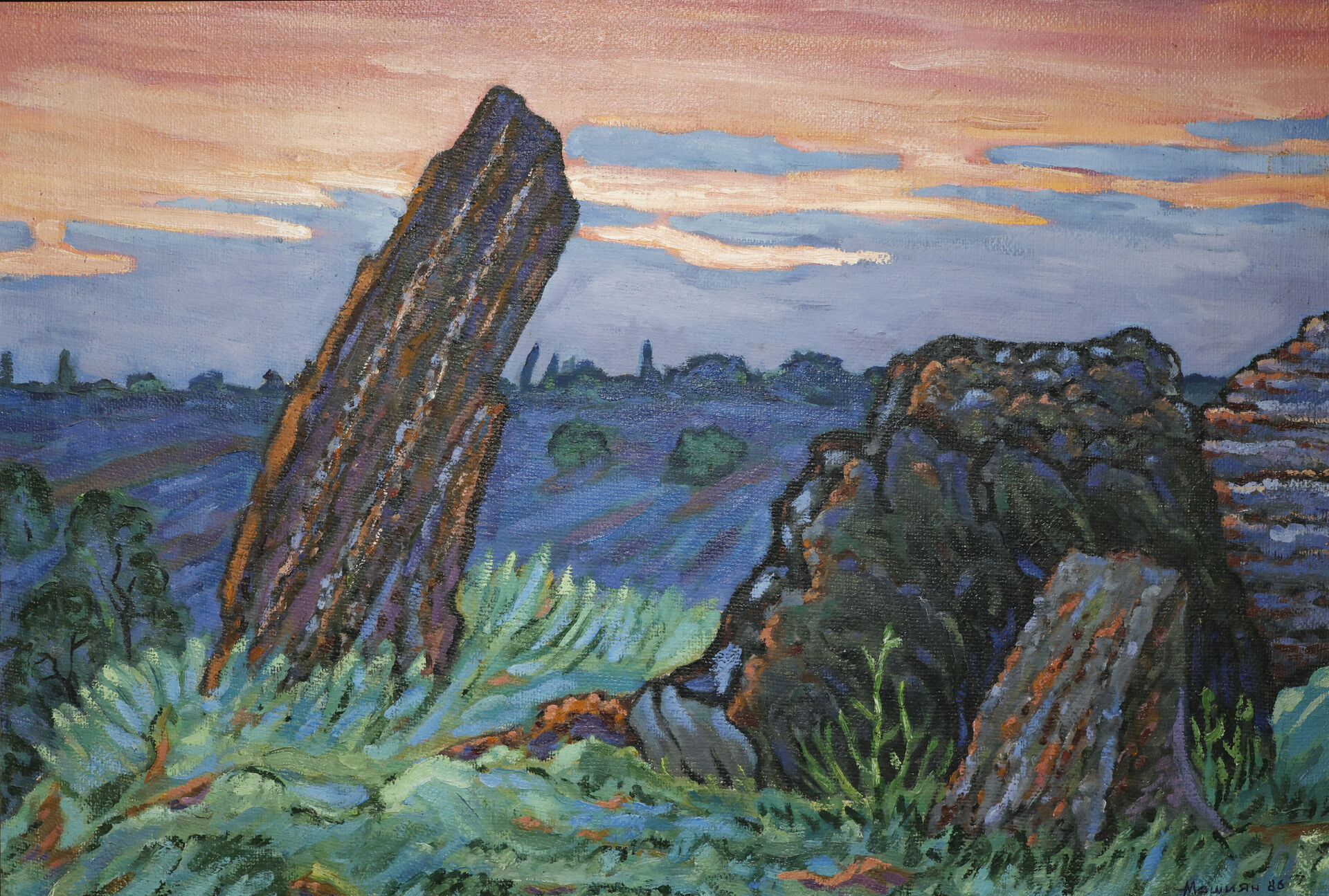 1986 «Утренние скалы» холст, масло 85 × 58 см