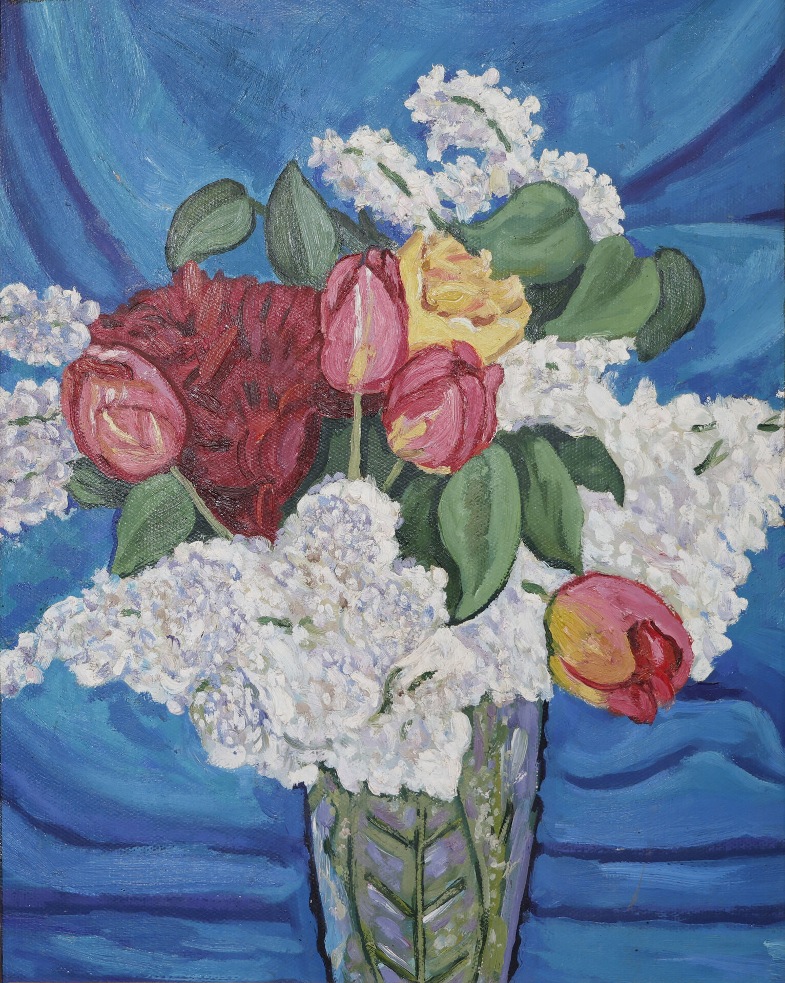 1987 «Ваза с цветами» картон, масло 43 × 54,5 см