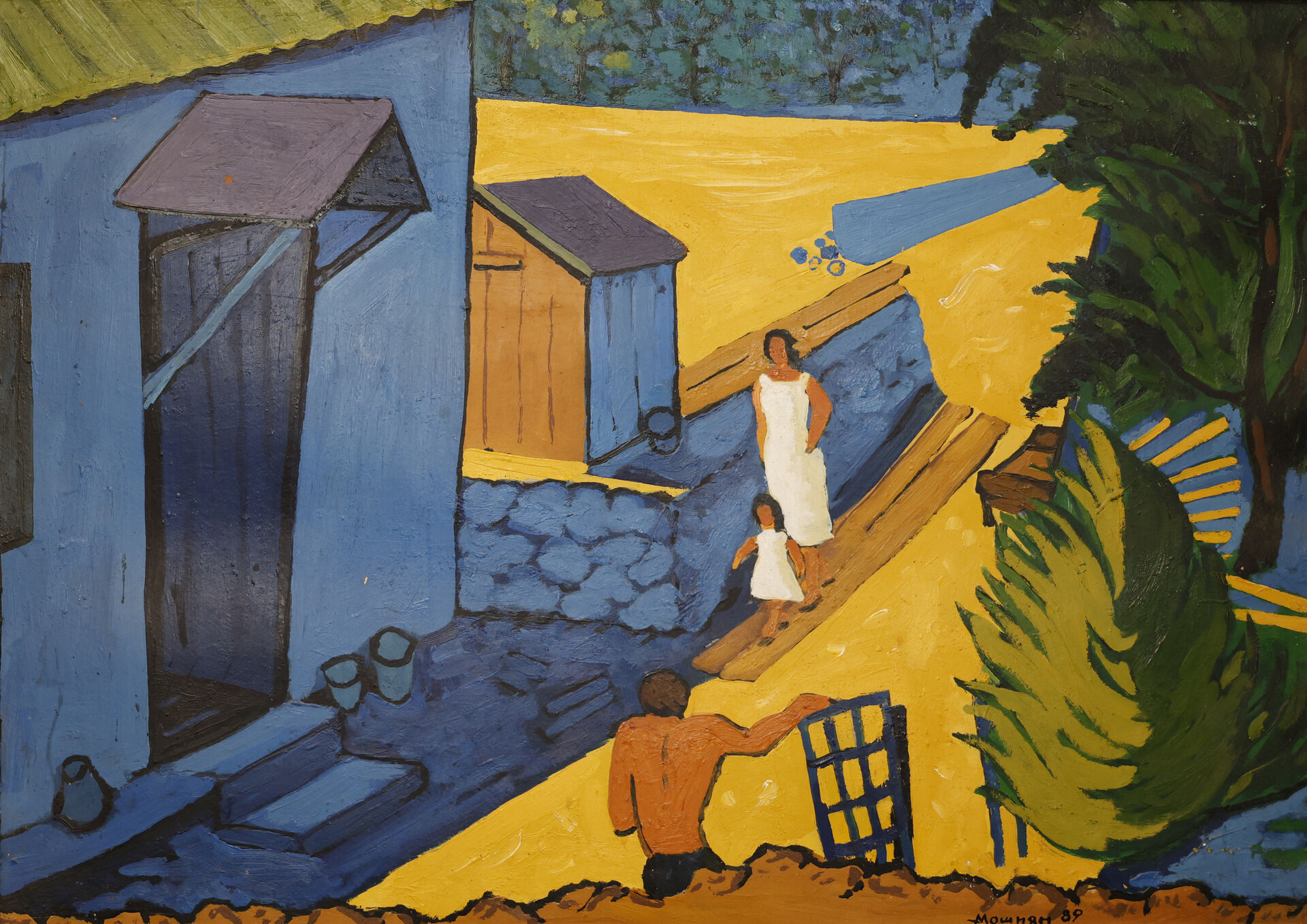 1989 «Сельский дворик» картон, масло 78 × 56 см