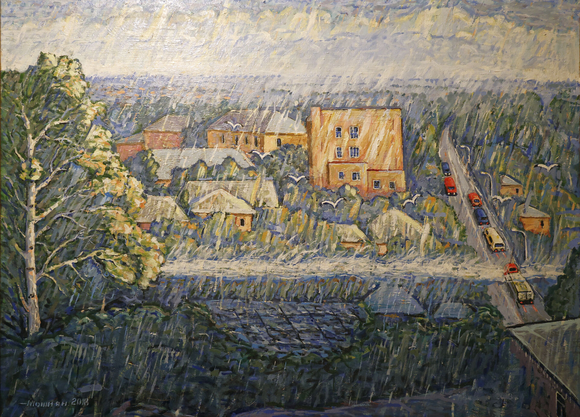 2018 «Таганрогская трасса. Летний дождь» холст, масло 120 × 90 см